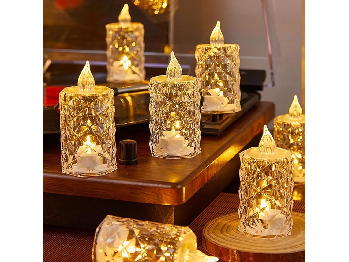 (36 Peças) Velas De Cristal Led Sem Chama Para Iluminação Noturna, Com Baterias Inclusas, Ideais Para Casamentos, Natal E Halloween.