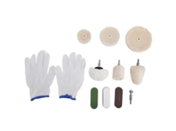 Kit De 11 Rodas De Polimento E Lixa Com Vara De Cera De Felpudo Para Cobre E Mobílias