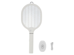 Raquete Elétrica Usb Laxiscreed 2 Em 1 Para Mosquitos, Recarregável, Silenciosa, Pendurável, 4000mah Branca