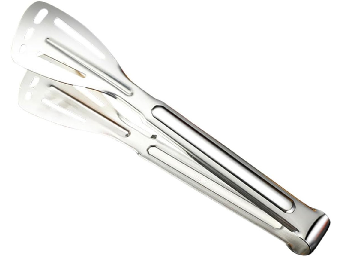 Pinça De Cozinha Lurrose Em Aço Inoxidável Prateado Para Churrasco E Preparo Bifes, Prática E Fácil De Guardar