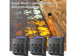 Luzes Solares para Deck e Cerca Exterior IP65 Automáticas Branco Quente Jardim Pátio | S/MARCA