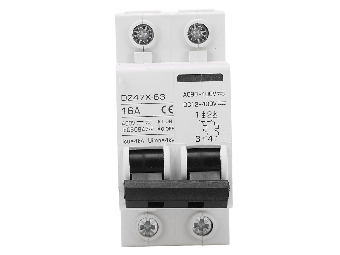 Disyuntor de Circuito Mini 2p Ca/cc 16a 4000a 400v Capacidad de Interrupción Pa66 Pequeño