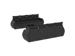 Garden Sofa Set, Garden Sofa Sets Vidaxl Preto Rattan / Vime (n/a)