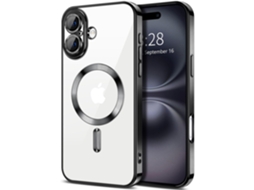 Capa Para Iphone 17 - Capa Metálica Com Compatibilidade Magnética, Design Fino - Preta