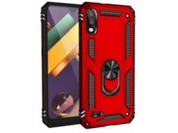 Capa Protetor Queda Híbrido Para Lg Lg K22 Pele Sintética Vermelho