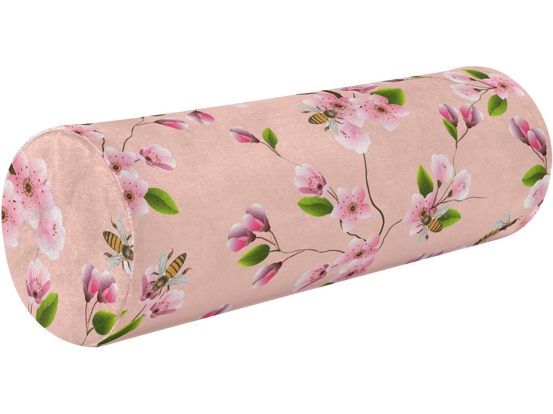 Almofada de Ioga Cilíndrica Decorativa Pequena Suporte Ergonômico Fácil Limpar Ideal para Viagens, Casa e