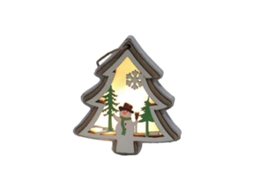 Enfeite De Natal De Madeira Sino/saco De Presente/estrela/árvore De Natal Pendurado Pingente Luminoso Decoração De Árvore De Natal Hengjian
