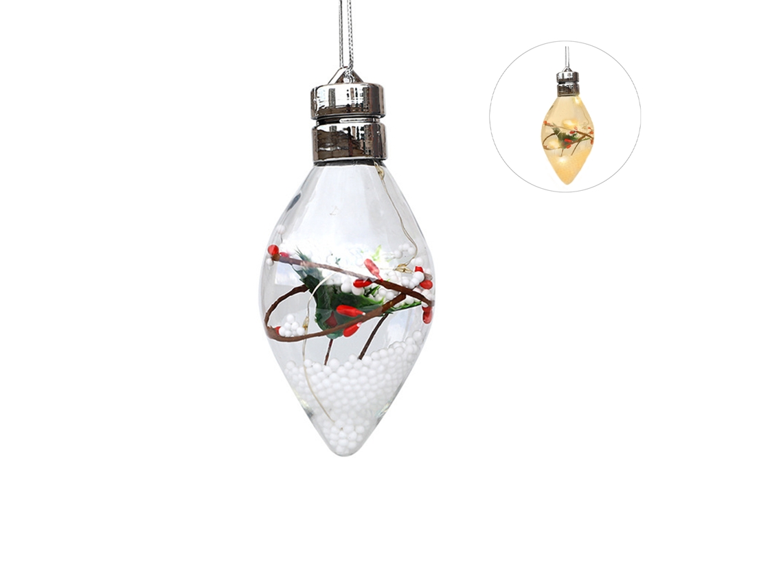 Laxiscreed Bola De Plástico Led Com Botão E Pilha Para Decoração Festiva De Natal E Ano Novo