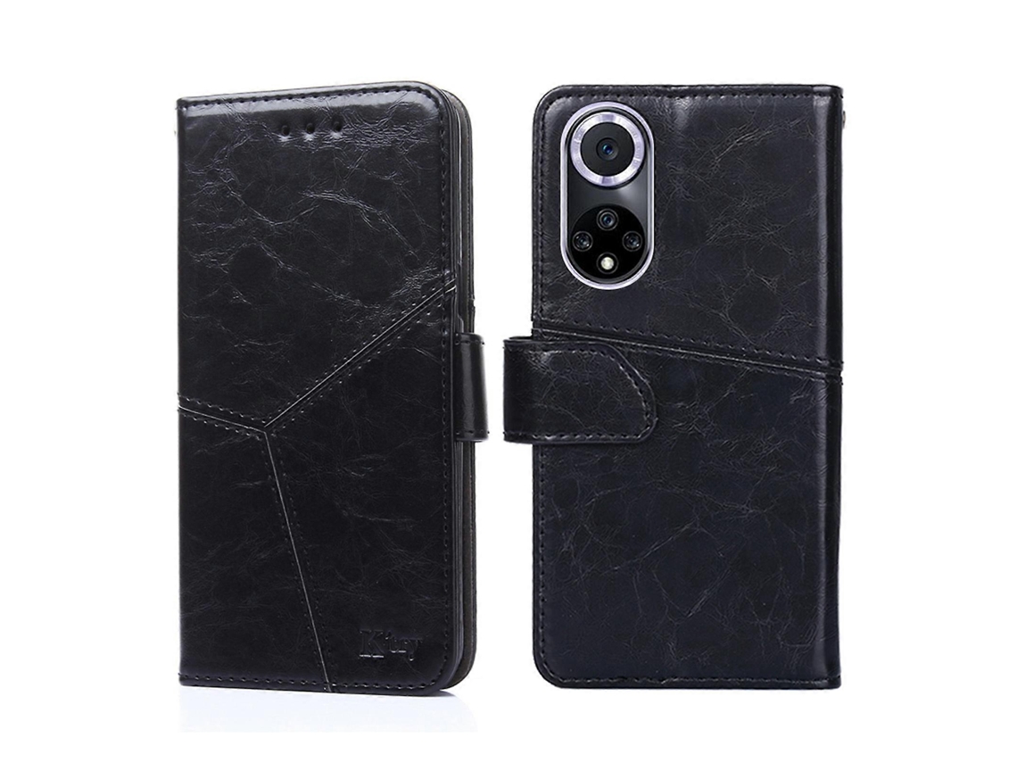 Capa De Couro Flip Horizontal Com Costura Geométrica Para Huawei Nova 9