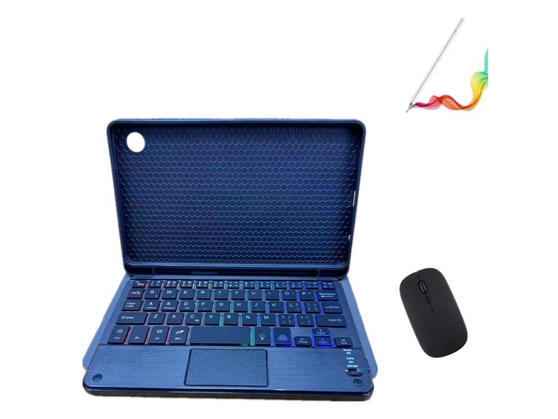 Lurelia Capa Com Teclado Bluetooth Samsung Tab A7lite 8.7 Com Teclado Com Touchpad, Retroiluminado, Rato E Caneta, Preto