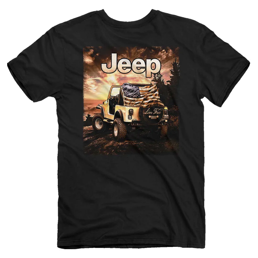 Jeep - Live Free T-shirt Unisex Rockinstone Size:l