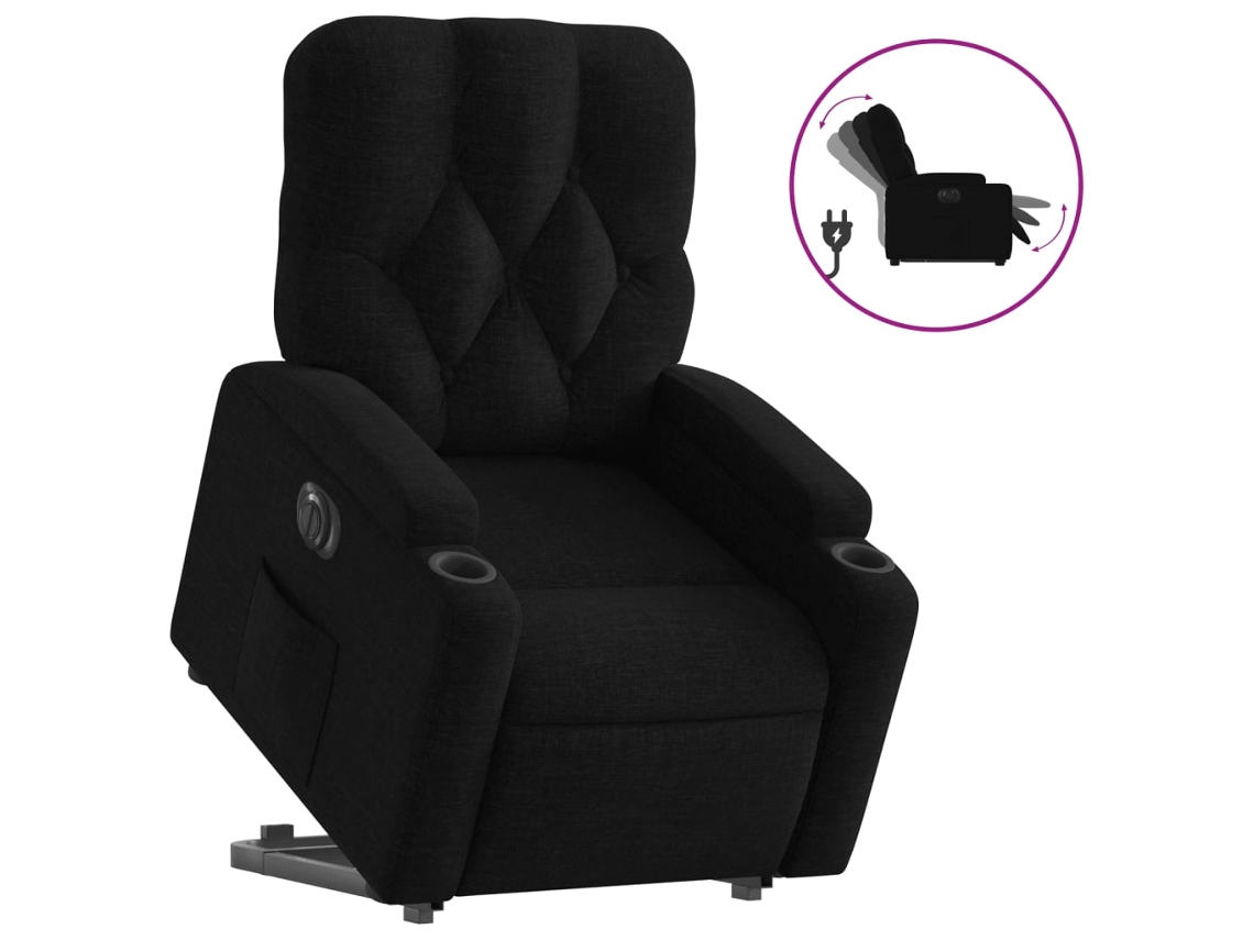 Electric Stand Up Recliner Chair, Electric Stand Up Recliner Chairs Vidaxl Preto Tecido