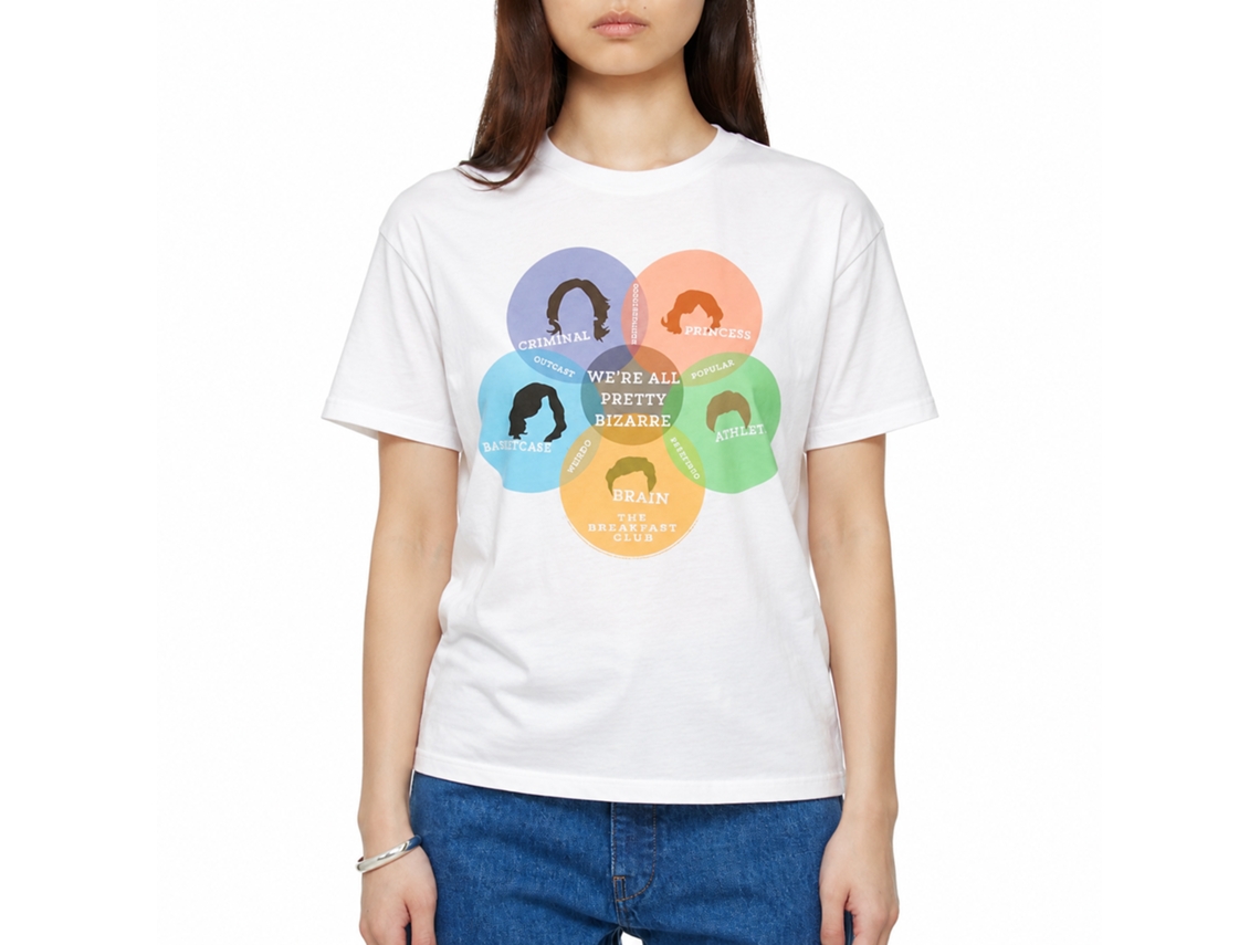 Rockinstone Breakfast Club Movie Venn Diagram White Adult T-shirt Size:xxl