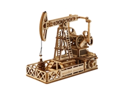 Modelo 3d Em Madeira, Representando Um Poço De Petróleo Com Movimento Mecânico. 186 Peças. 22x11x18 Cm.