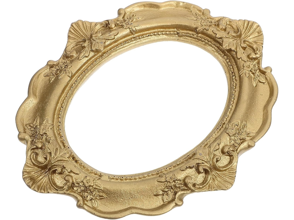 Moldura Gesso Ornamentada Relevo Porta Retratos Elegante Retrô Escritório Quarto Acabamento Artesanal Único GOKOCO