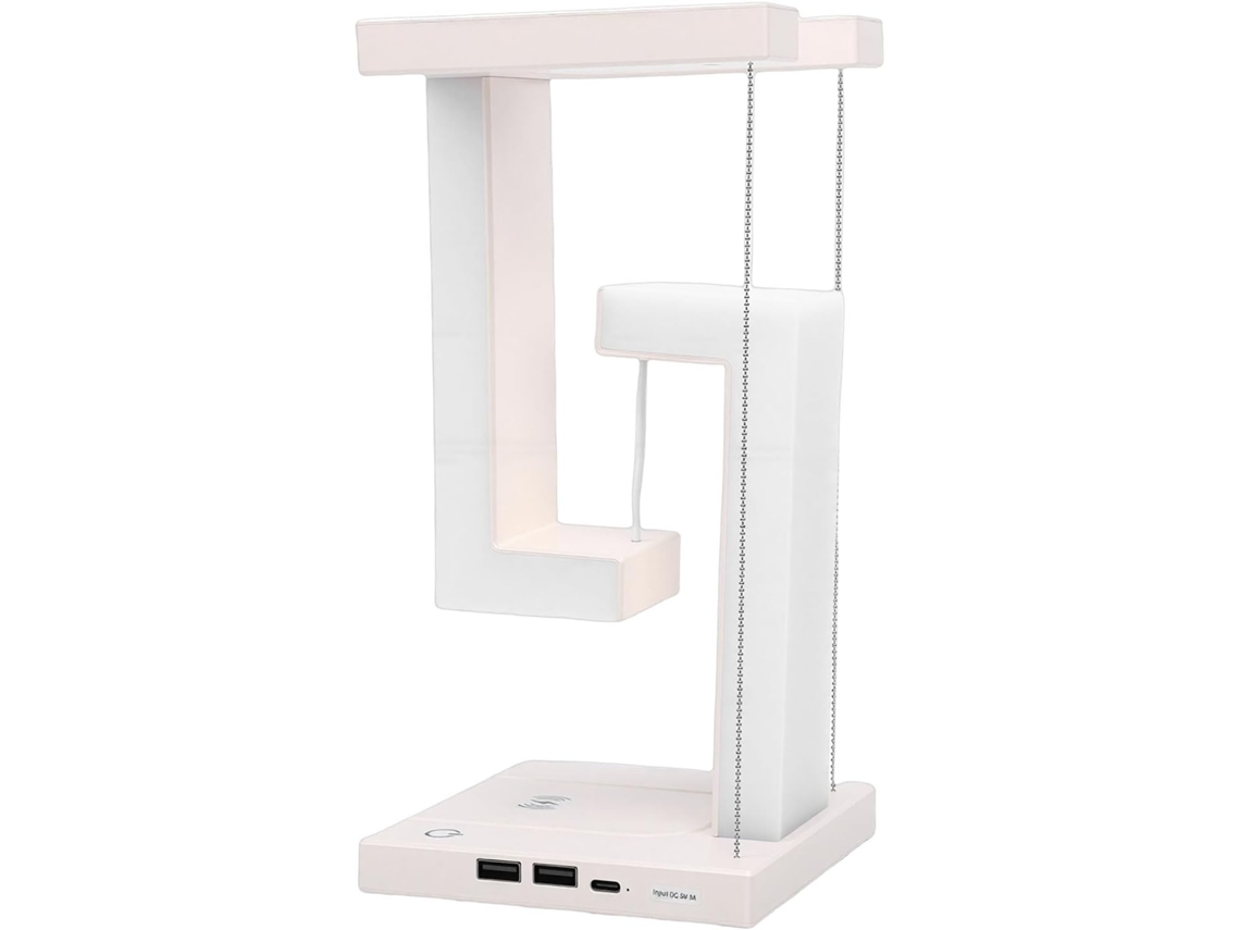 Luminária de mesa Ftvogue Fluting, com levitação magnética, design em ABS, 3 níveis de intensidade de luz, base de