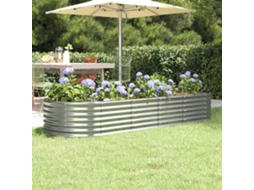 Vidaxl Canteiro Elevado Jardim 224x80x36cm Aço Galvanizado Prateado