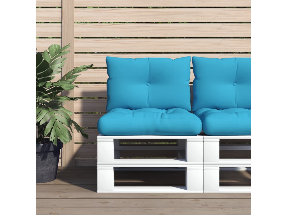 Vidaxl Almofadões Para Paletes 2 Pcs Tecido Azul