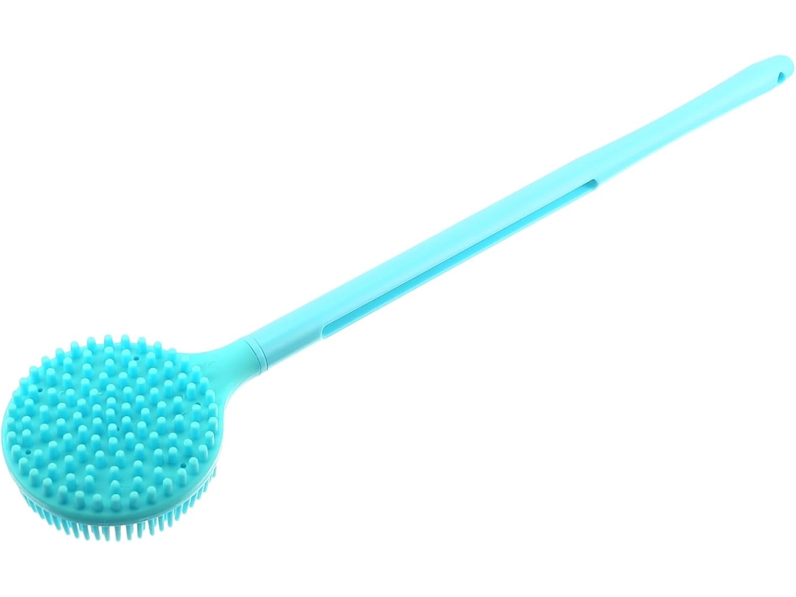 Escova De Banho Wooneky Com Cabo Longo Silicone Dupla Face E Cerdas Flexíveis Para Esfoliação Massagem, Melhora A Saúde