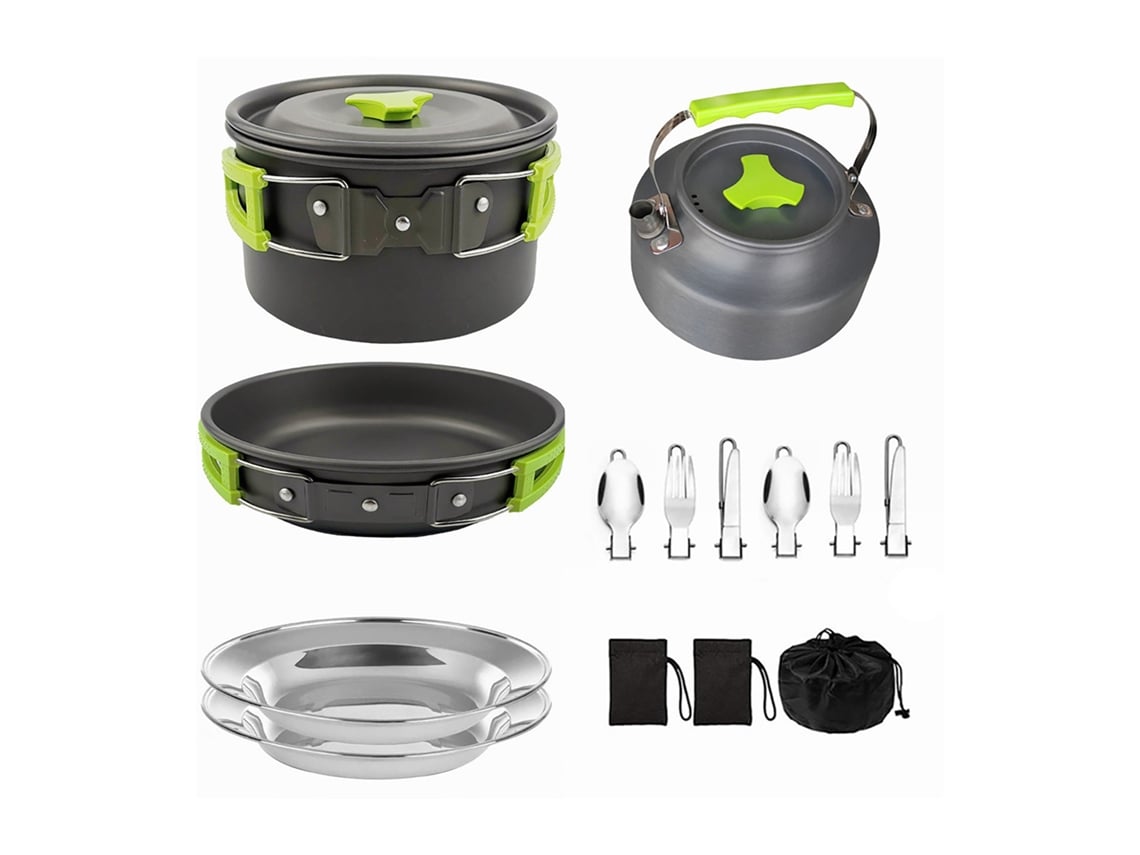 Conjunto de Panelas para Camping Antiaderente Leve
