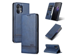 Capa De Celular Flip De Couro Com Textura De Bezerro Magnética Azns Para Oppo Reno9 / Reno9 Pro