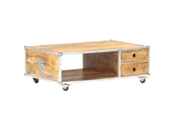 Vidaxl Mesa De Centro 89x59x33 Cm Madeira De Mangueira Áspera Maciça