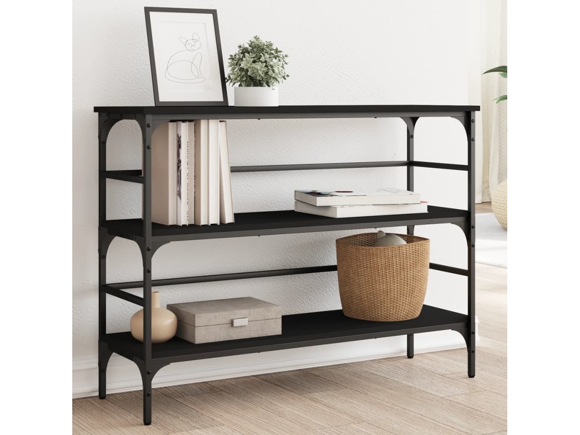 Vidaxl Mesa Consola 100x32x75 Cm Derivados De Madeira Preto