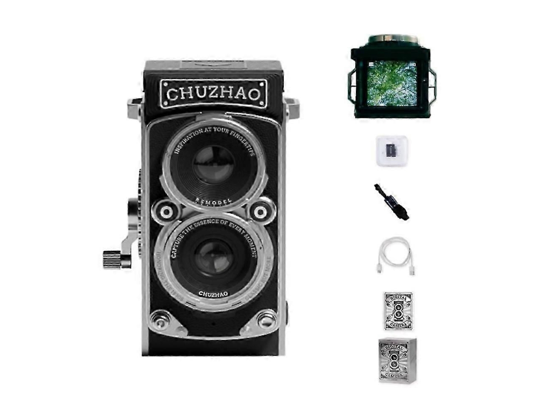 Mini Câmera Digital Retro Chuzhao Câmera Vintage de Lente Dupla com Foco Automático 4k TAISHENGDA