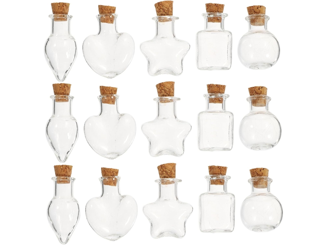 Conjunto De 15 Miniaturas De Garrafas Com Rolhas, Perfeitas Para De Artesanato, Pendurar E Fazer Pro Gokoco