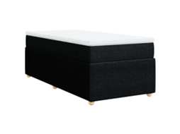 Cama com Molas/colchão 90x190 Cm Tecido Preto MAISON EXCLUSIVE