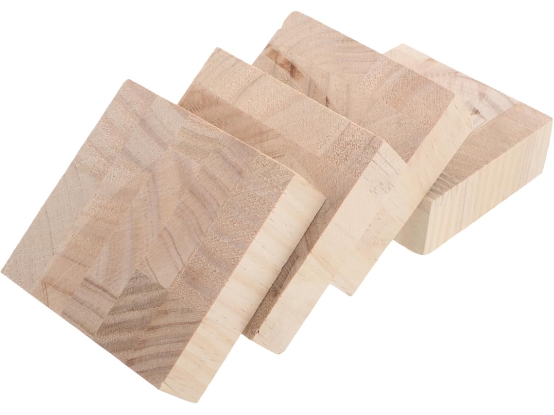 Tehaux Conjunto De 4-extensores Altura Madeira Para Mesa, Cadeira E Pés De Móveis Cama Sofá