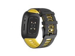 Bracelete Pioneer para Fitbit by Google Versa 3 Preto e Amarelo