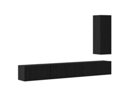 Conjunto Móvel TV MAISON EXCLUSIVE 4 Peças Carvalho Preto Madeira Processada
