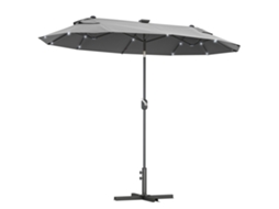Guarda sol Duplo com Base Cruz e Luzes Solares (295x150x219 cm) BTFORUS
