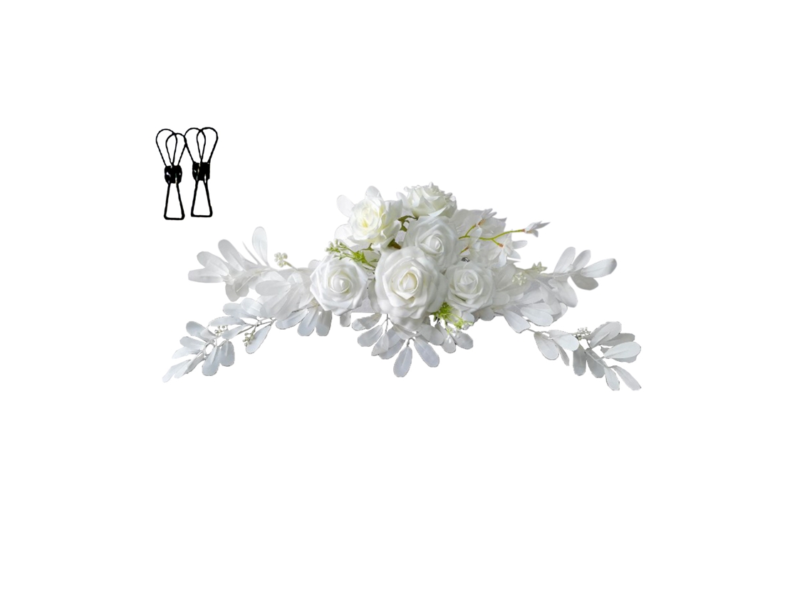 Guirlanda de Flores Artificiais para Decoração de Casamento Arco Simulação Versátil 60×25cm | S/MARCA