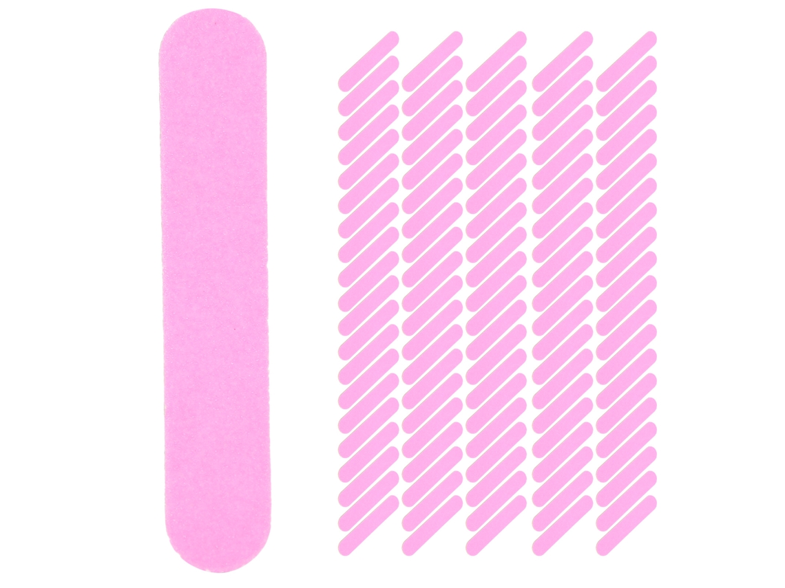 100 Peças De Lixa De Unhas Descartável Duplex Para Polimento E Lixamento Arte De Unhas Manicure Rosa