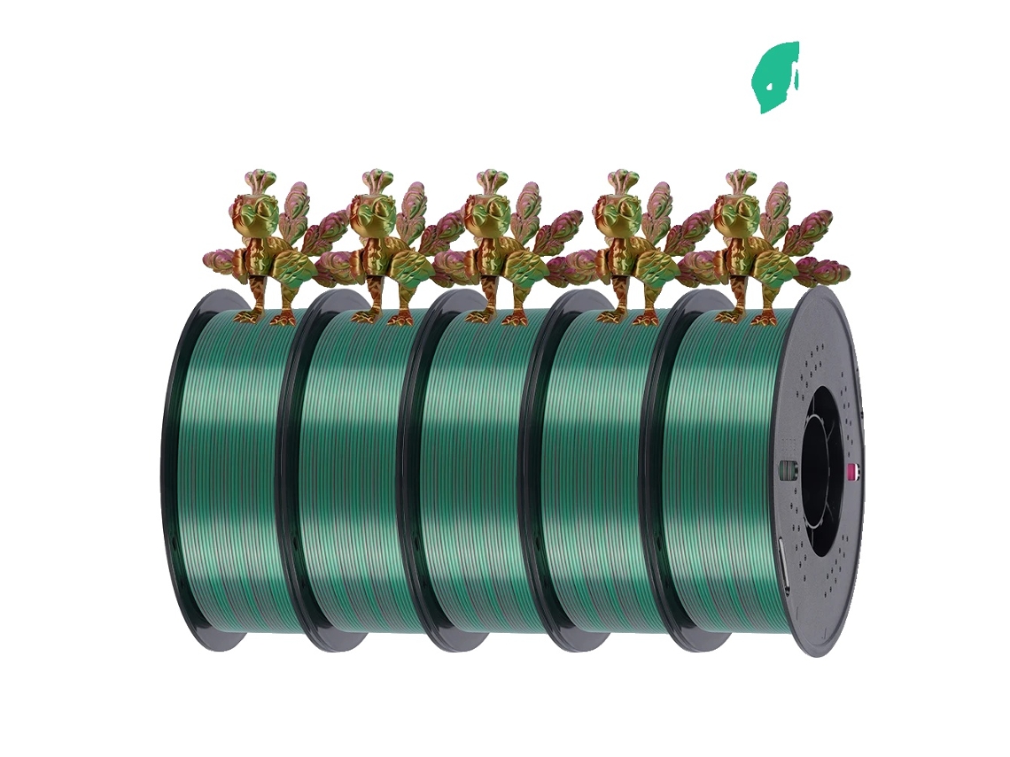 Filamento Para Impressora 3d, Pla De Seda Multicolorido De 5 Kg, 1,75 Mm De Diâmetro, Sem Bolhas, 5 Kg Dourado Verde Vermelho Slowmoose