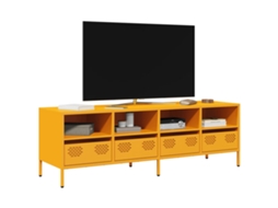 Móvel De Tv 135x39x43,5 Cm Aço Laminado A Frio Amarelo Mostarda Dkd Home Decor