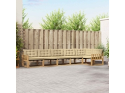 Vidaxl Conjunto De Sofás Para Exterior 6 Pcs Branco E Bege