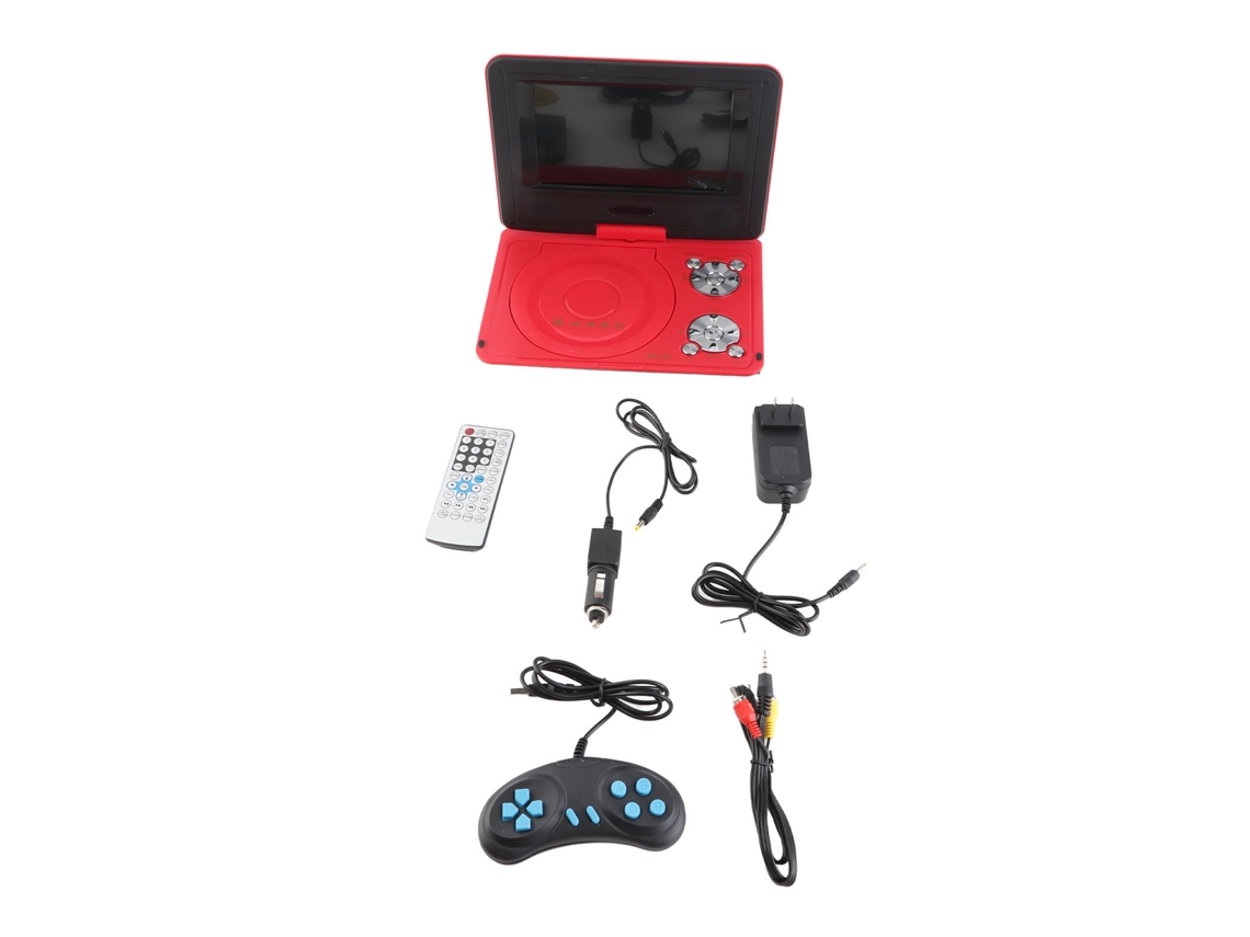 Aetheria reprodutor de Dvd Portátil 6,8 Polegadas Hd Multifuncional para Carro e Exterior com Tv (vermelho)