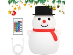 Luz Noturna De Natal Boneco Neve Led Recarregável
