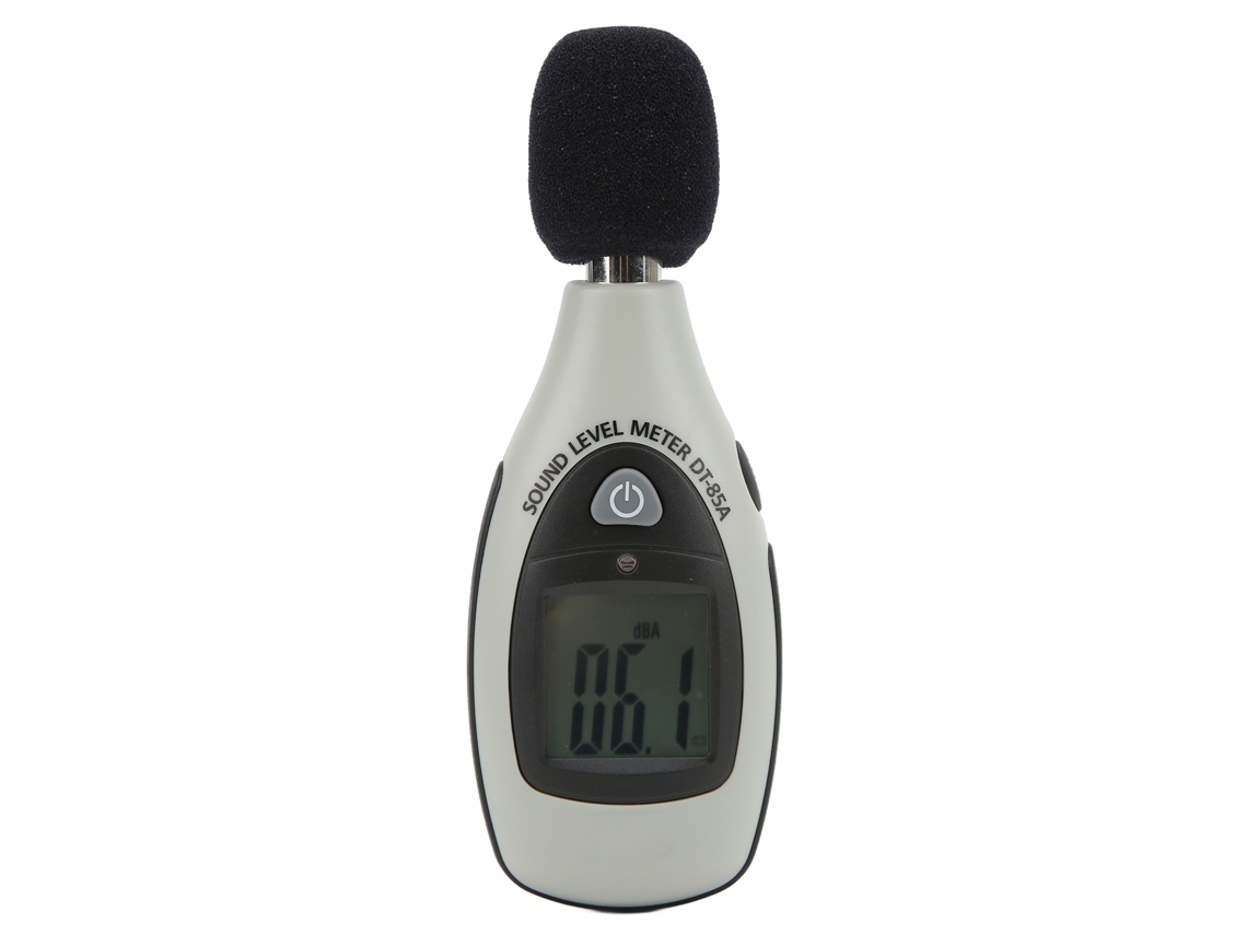 Medidor de Nível de Som DT85A LCD 4 Dígitos 40 130dB com Iluminação para Medição de Ruído Ambiental