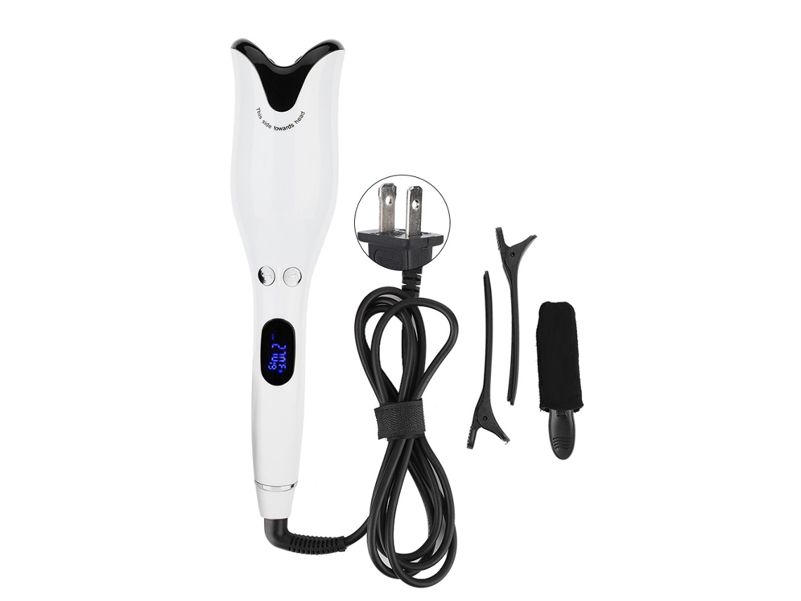Chaveiro Automático Anti-choque Sem Emaranhamento Com Display Lcd Para Cabelo Branco Ferramenta De Estilo