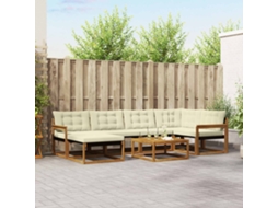 Vidaxl Conjunto De Sofás Para Exterior 19 Pcs Natural E Creme