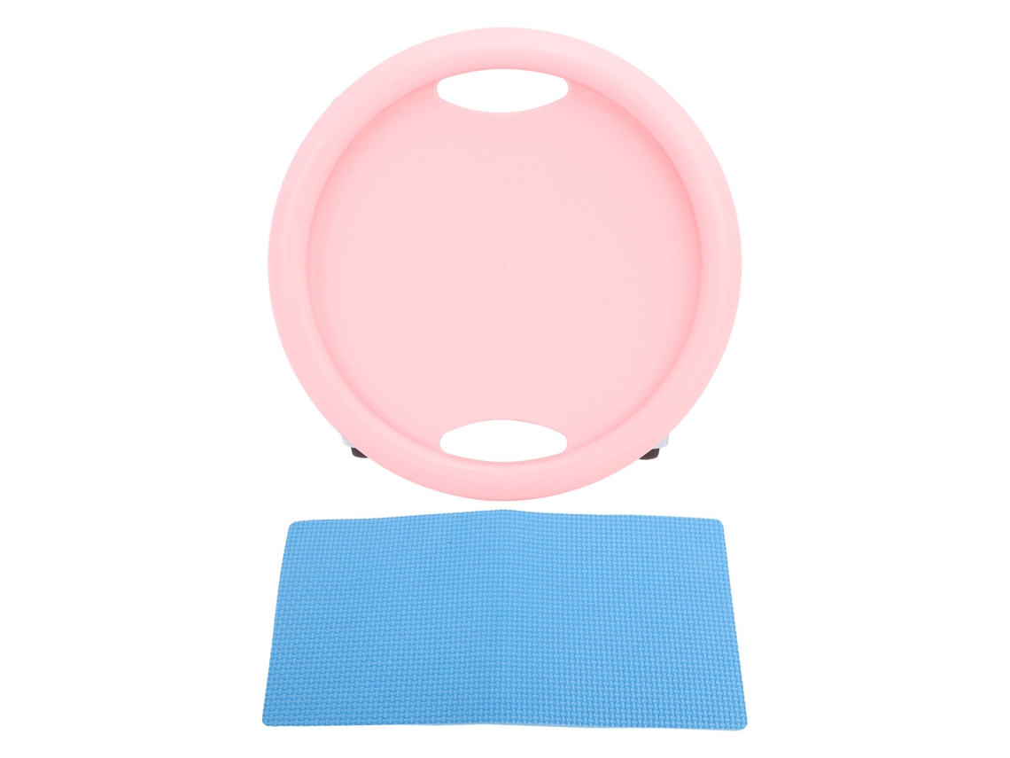 Laxiscreed Placa Abdominal Com 4 Rodas Giratórias 360° Para Exercícios E Reabilitação Em Rosa