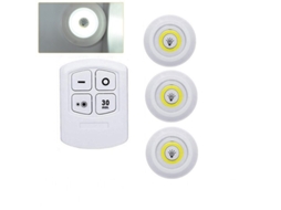(conjunto De 3 Peças) Luz Noturna Cobled Super Brilhante De 5w Com Controle Remoto Sem Fio E Regulador De Intensidade.