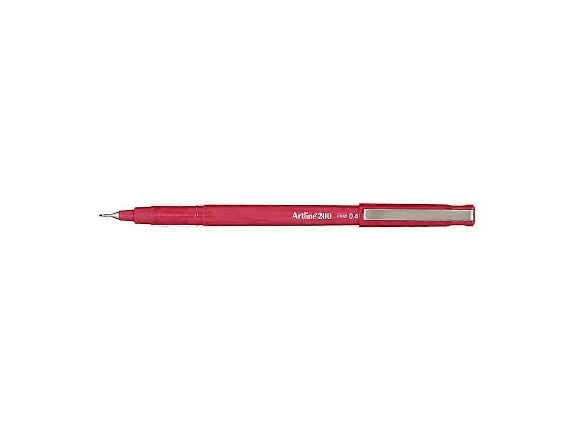 Canetas Fineliner Artline 200, Vermelho Brilhante, Ponta 0,4 Mm Olysi Shop (pacote Com 12)