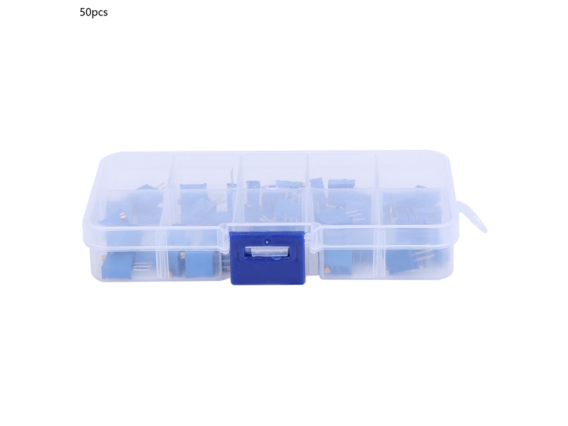 50 Peças Conjunto de Potenciômetros Trimmer 3296w Resistências Variáveis 10 Valores
