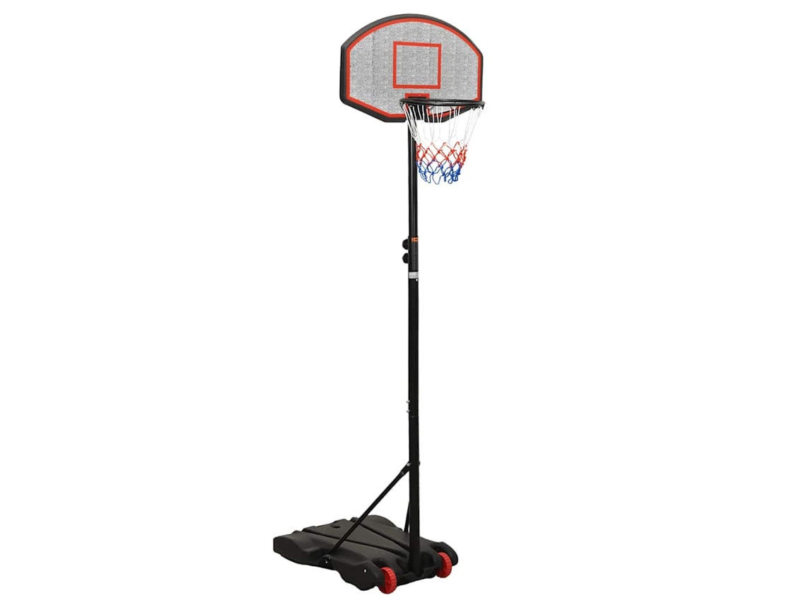 Vidaxl Tabela De Basquetebol 216-250 Cm Polietileno Preto