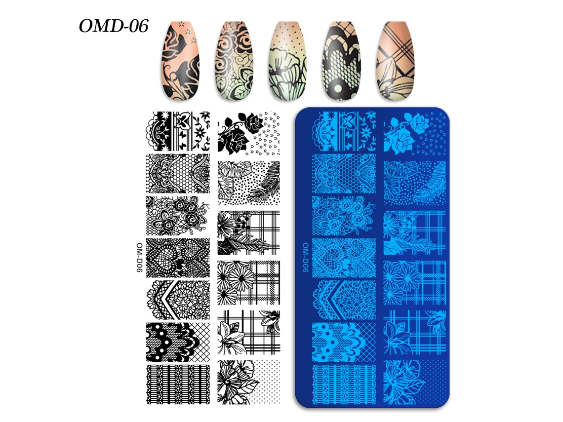 Placas De Transferência De Unhas, 3 Peças Retangularesom-d06